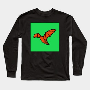 Orange bat pop art Long Sleeve T-Shirt